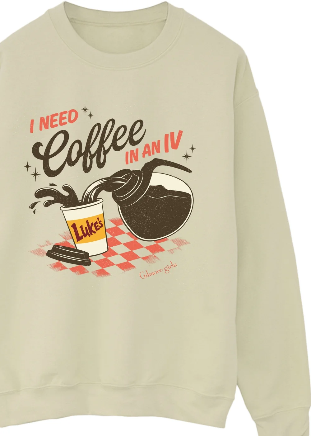 Spiral Galaxy Gilmore Girls I Need Coffee Sand Graphic Sweatshirt - XXL Image 2