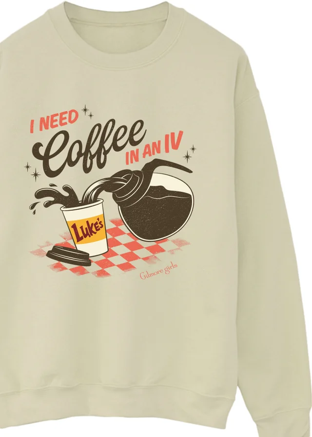 Spiral Galaxy Gilmore Girls I Need Coffee Sand Graphic Sweatshirt