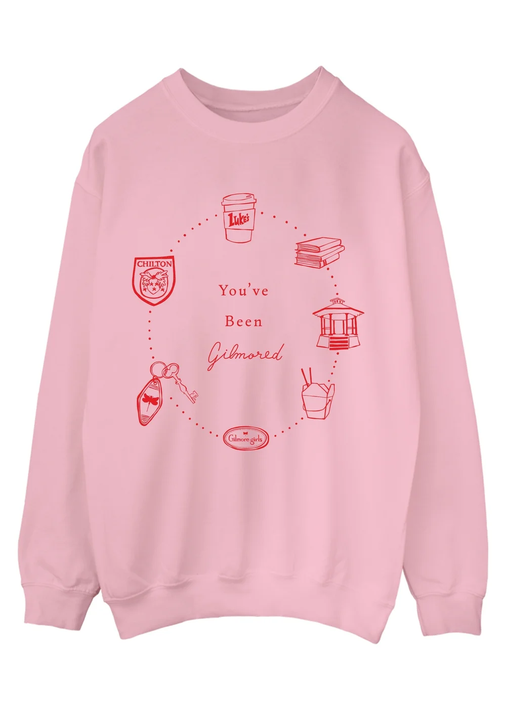 Spiral Galaxy Gilmore Girls Been Gilmored Pink Graphic Sweatshirt - Large Image 1