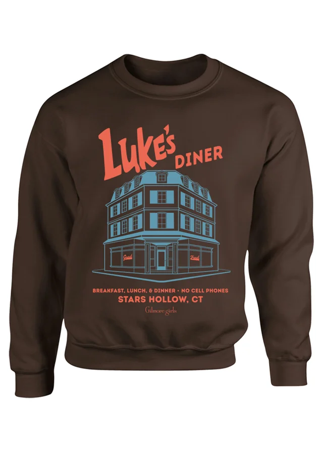 Spiral Galaxy Gilmore Girls Luke's Building Brown Graphic Sweatshirt