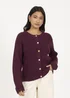 Brave Soul Burgundy Round Neck Fisherman Knit Cardigan - Extra Large Image 1