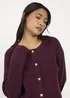 Brave Soul Burgundy Round Neck Fisherman Knit Cardigan - Extra Large Image 3