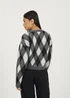 Brave Soul Grey Round Neck Argyle Knit Cardigan - Medium Image 2