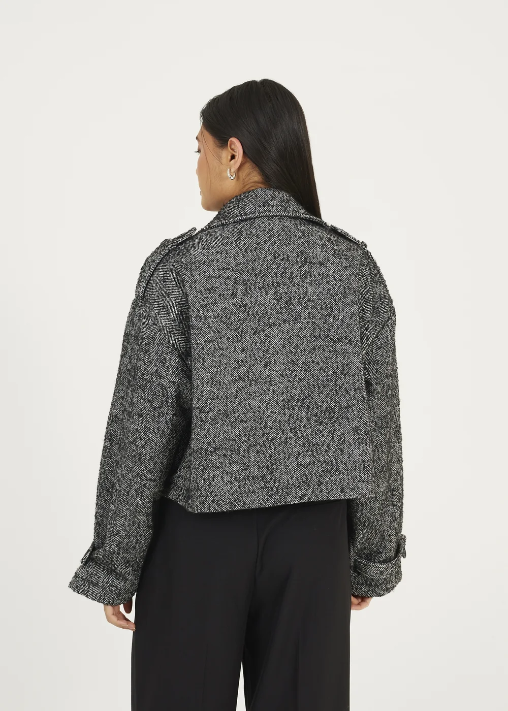Brave Soul Black Faux Wool Double Breasted Jacket - 12 Image 2