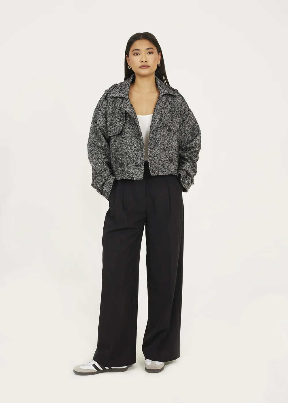 Brave Soul Black Faux Wool Double Breasted Jacket - 12 Image 4
