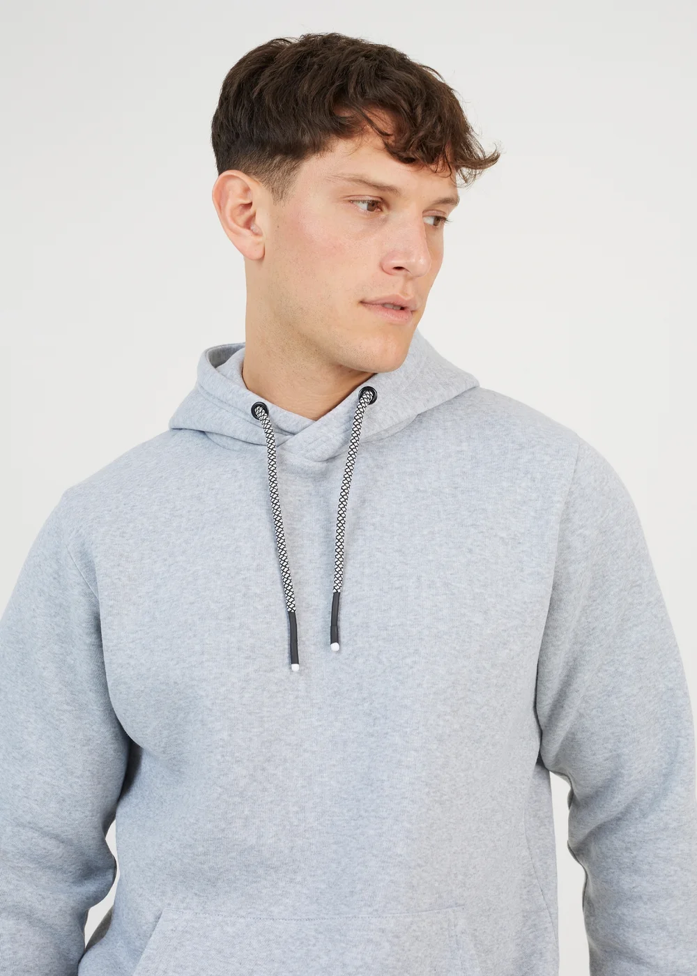 Brave Soul Light Grey Hoodie With Kangaroo Pocket - L Image 3