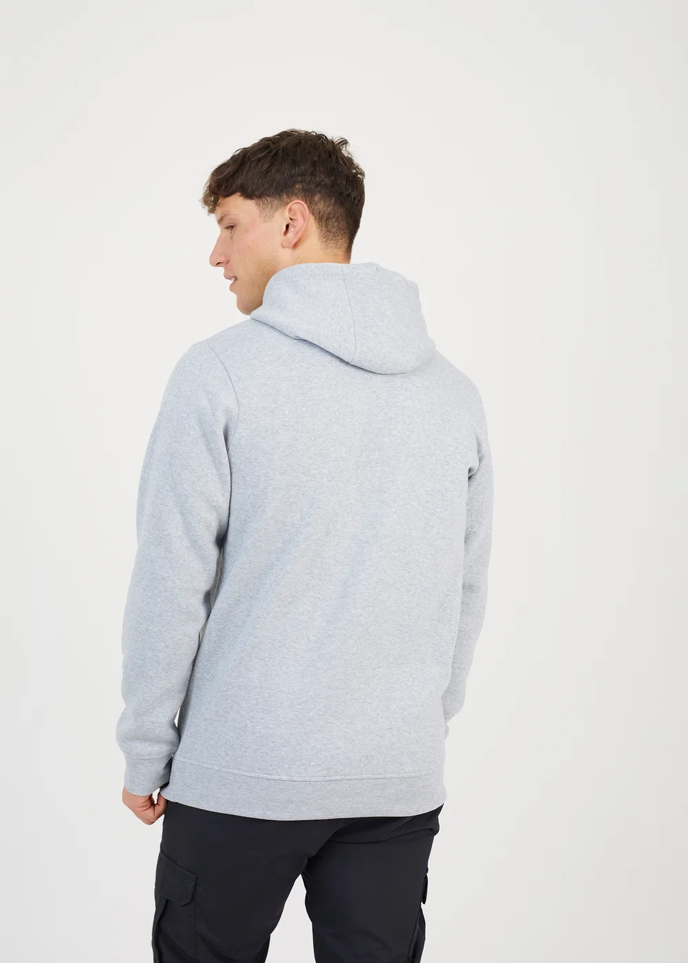 Brave Soul Light Grey Hoodie With Kangaroo Pocket - Large Image 2