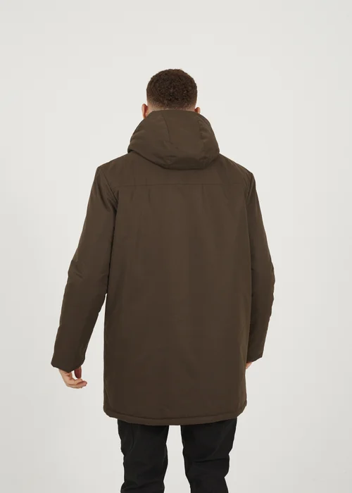 Brave Soul Brown Padded Zip Through Mac Coat - M Image 2