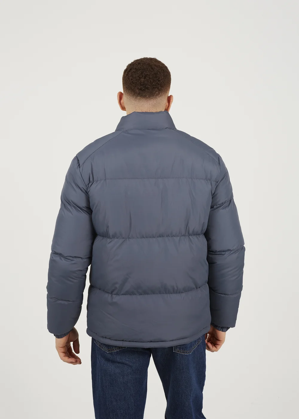 Brave Soul Blue Funnel Neck Padded Jacket - XL Image 2