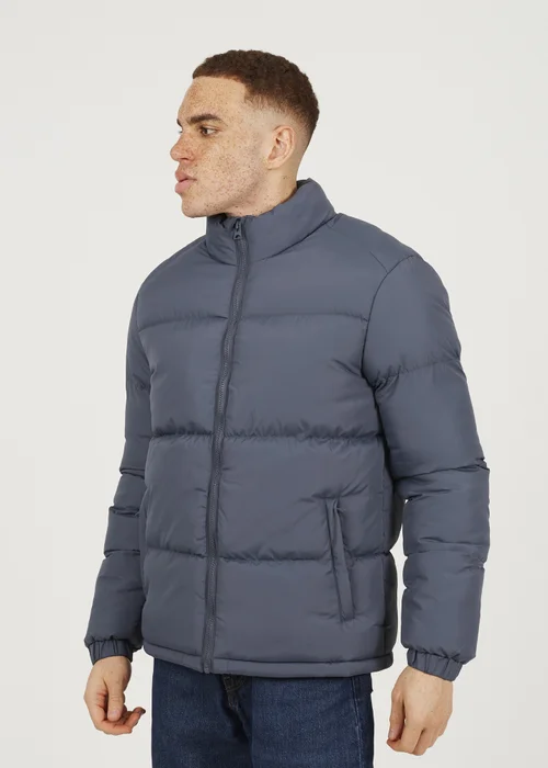 Brave Soul Blue Funnel Neck Padded Jacket - XL Image 3