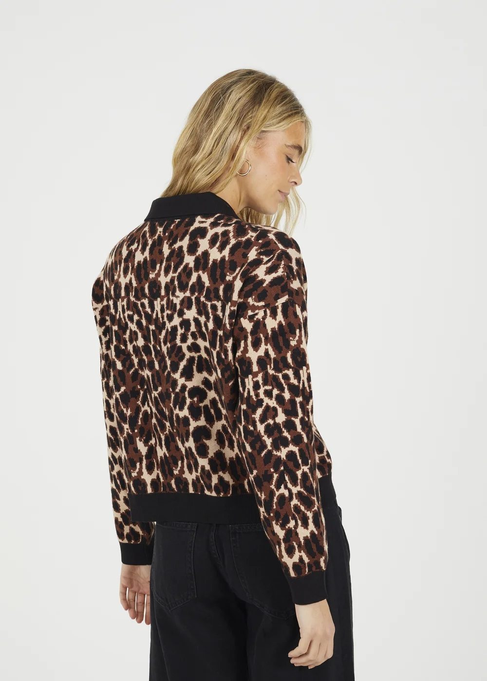 Brave Soul Brown Animal Printed Knitted Cardigan - Extra small Image 2
