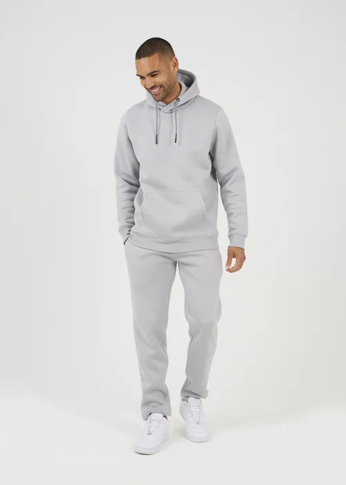Brave Soul Grey Crossover Neck Hoodie and Joggers Set - XXL Image 1