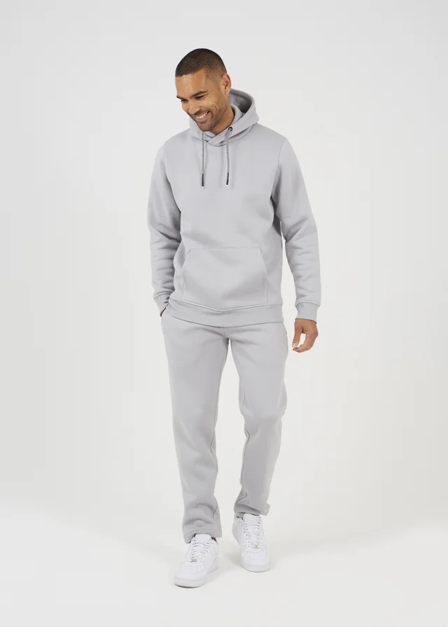 Brave Soul Grey Crossover Neck Hoodie and Joggers Set