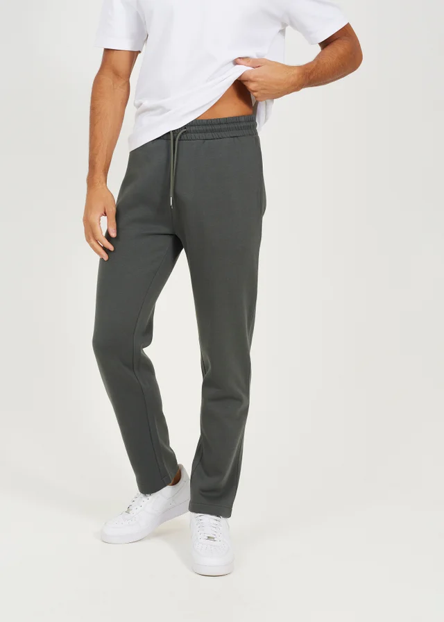 Brave Soul Green Straight Leg Open Hem Joggers