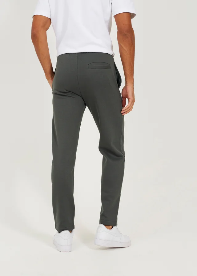 Brave Soul Green Straight Leg Open Hem Joggers