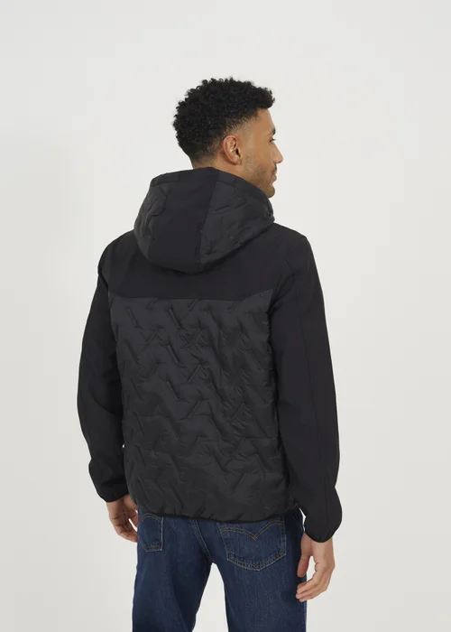 Brave Soul Black Quilted Hooded Zip-Up Jacket - XL Image 2