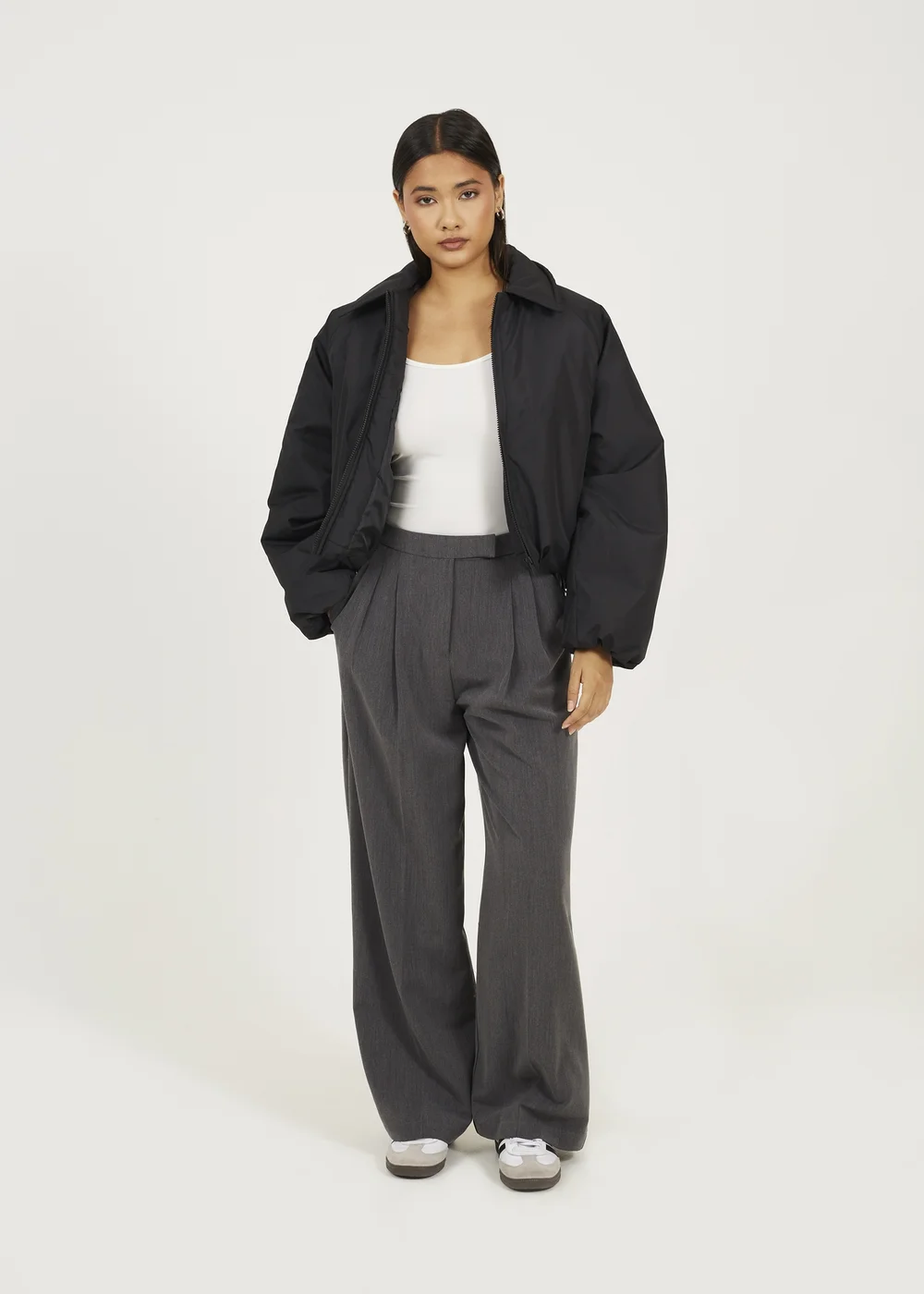 Brave Soul Black Cropped Oversized Raglan Sleeve Padded Jacket - 14 Image 4