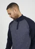 Brave Soul Navy Quarter Zip Funnel Neck Jumper - XL Image 2