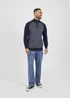 Brave Soul Navy Quarter Zip Funnel Neck Jumper - XL Image 3