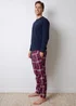Threadbare Navy 2-Pack Cotton Blend Check Pyjama Sets - Extra Large Image 4