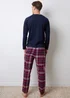 Threadbare Navy 2-Pack Cotton Blend Check Pyjama Sets - Extra Large Image 3