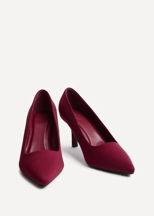 Linzi Aim Wide Fit Burgundy Scuba Classic Court Heel - Size 4 Image 3