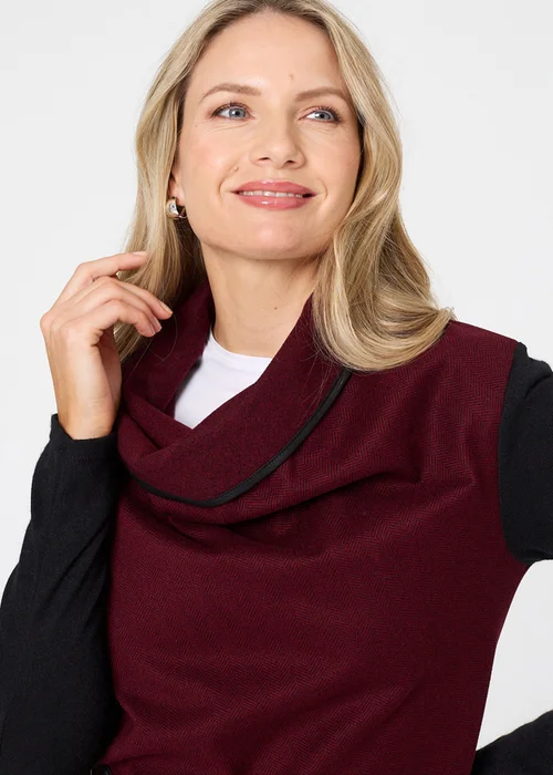 Izabel London Red Asymmetric Buckle Detail Wrap Jacket - 8 Image 3