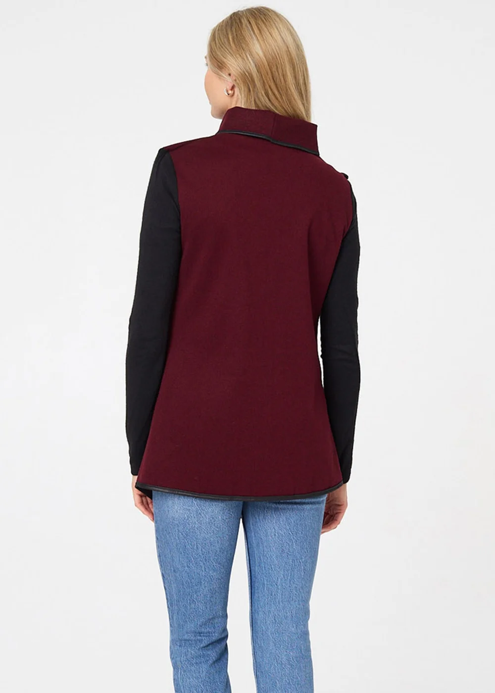 Izabel London Red Asymmetric Buckle Detail Wrap Jacket - 8 Image 2
