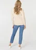Izabel London Beige Heart Embellished Batwing Sleeve Jumper - M/L Image 2