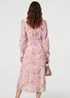 Izabel London Pink Floral Embellished Midi Shirt Dress - 10 Image 2