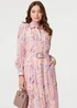 Izabel London Pink Floral Embellished Midi Shirt Dress - 10 Image 4