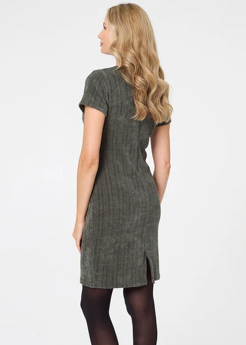 Izabel London Khaki Textured Cap Sleeve Short Bodycon Dress - 8 Image 2