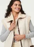 Izabel London Ivory Faux Suede Fur Lined Sleeveless Gilet - S/M Image 3