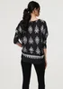 Izabel London Black Printed Long Sleeve Relaxed Top - XL Image 2