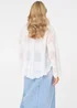 Izabel London White Embroidered Textured Long Sleeve Shirt - M/L Image 2