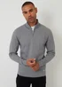 Threadbare Grey Textured Cable Knit Quarter Zip Jumper - Extra Large Image 1