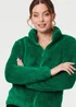 Izabel London Green Soft Texture Zip Front High Neck Fleece - 12 Image 3