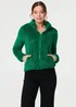 Izabel London Green Soft Texture Zip Front High Neck Fleece - 12 Image 1