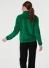 Izabel London Green Soft Texture Zip Front High Neck Fleece - 12 Image 2