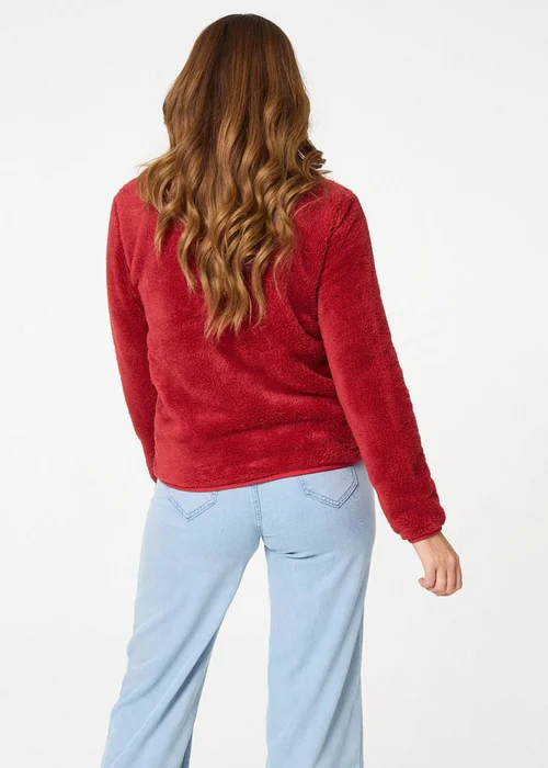 Izabel London Coral Soft Texture Zip Front High Neck Fleece - 18 Image 2