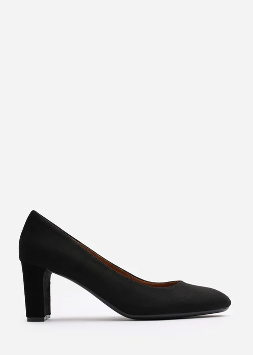 Where's That From Livia Black Suede Mid Block Heel - Size 6 Image 2