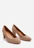 Where's That From Livia Camel Suede Mid Block Heel - Size 9 Image 4