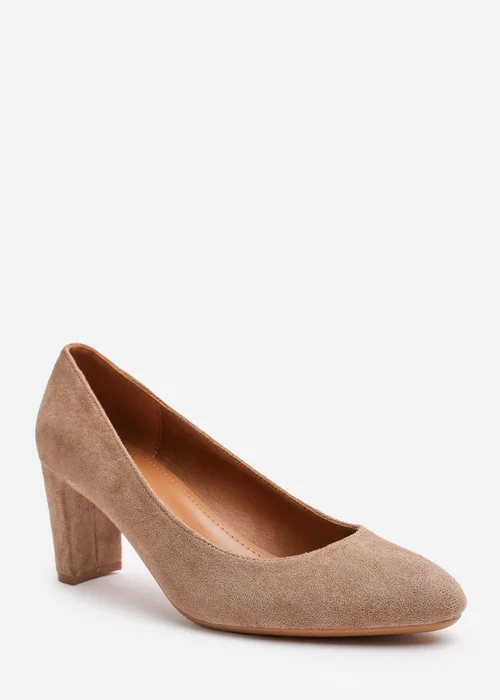 Where's That From Livia Camel Suede Mid Block Heel - Size 9 Image 3