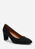 Where's That From Wide-Fit Livia Black Suede Mid Block Heel - Size 5 Image 3