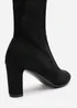 Where's That From Winnie Black Suede Low Kitten Heels - Size 5 Image 4
