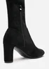Where's That From Winnie Black Suede Low Kitten Heels - Size 5 Image 5