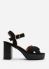 Where's That From Riya Black Suede Block Heel Sandals - Size 5 Image 2