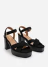 Where's That From Riya Black Suede Block Heel Sandals - Size 5 Image 5