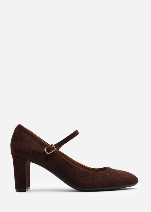 Where's That From Nolan Brown Faux Suede Block Heel - 9 Image 1