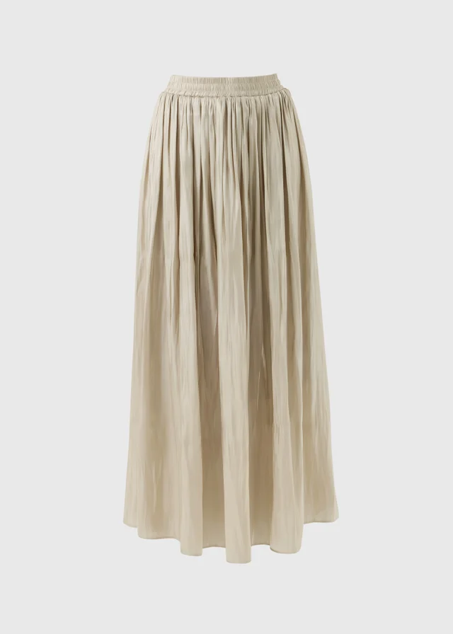 Et Vous Taupe Pleated Midi Co Ord Skirt